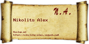 Nikolits Alex névjegykártya