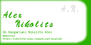 alex nikolits business card